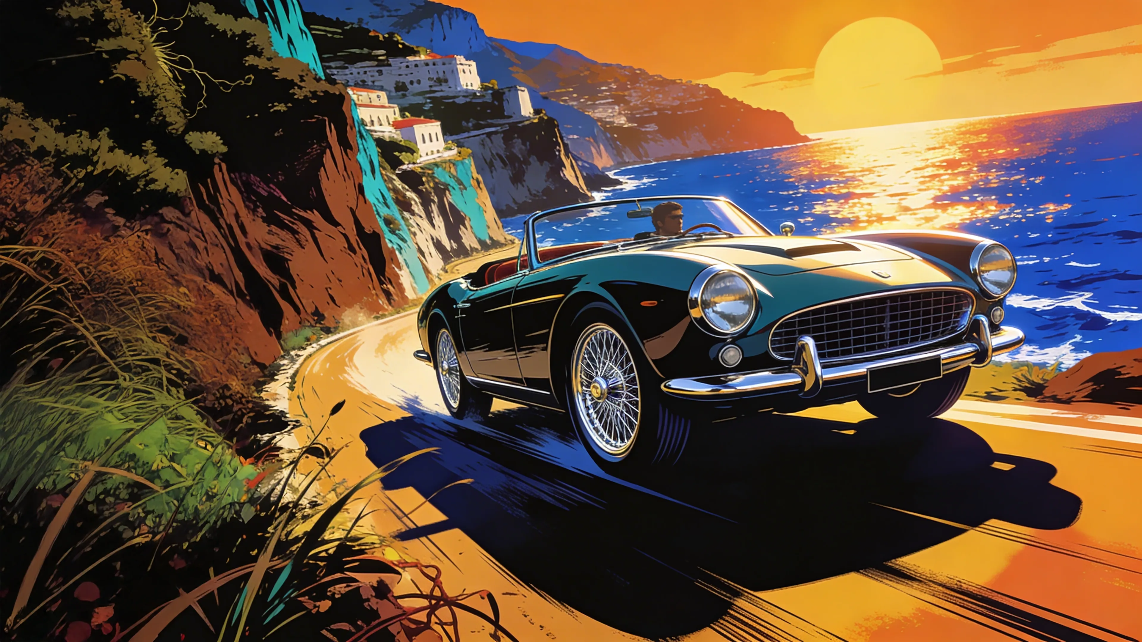 Coastal Drive at Sunset