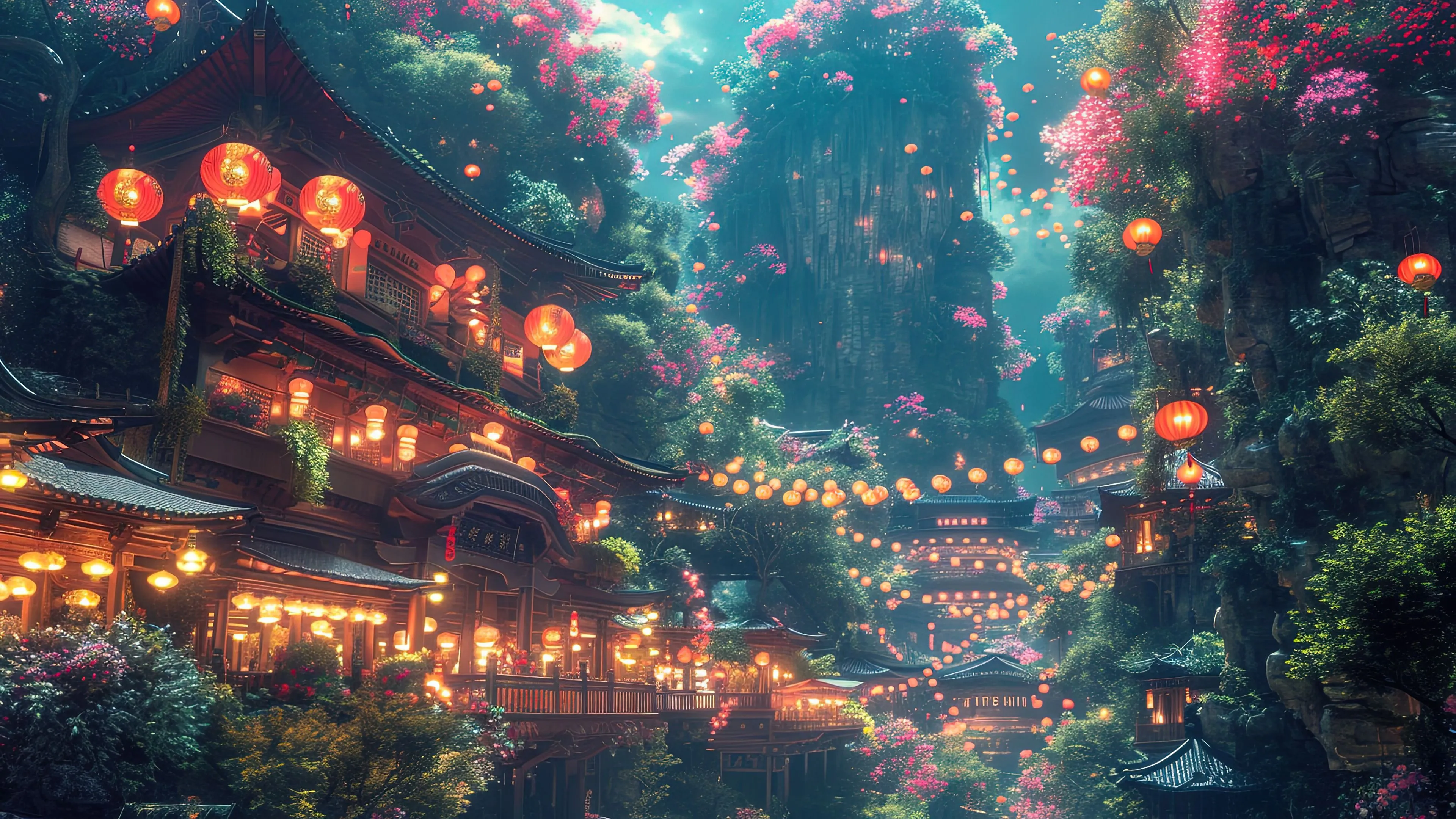 Lantern Lit Mountain Village