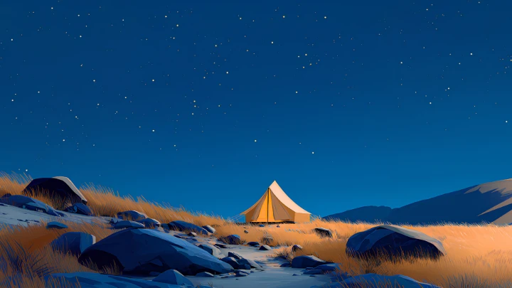 Midnight Desert Solitude