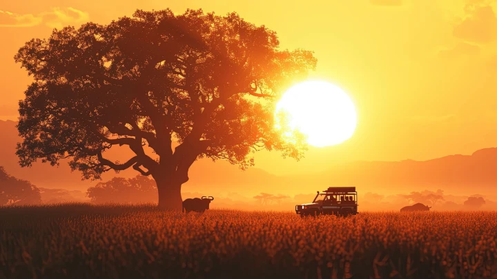 Serengeti Sunset Silhouette