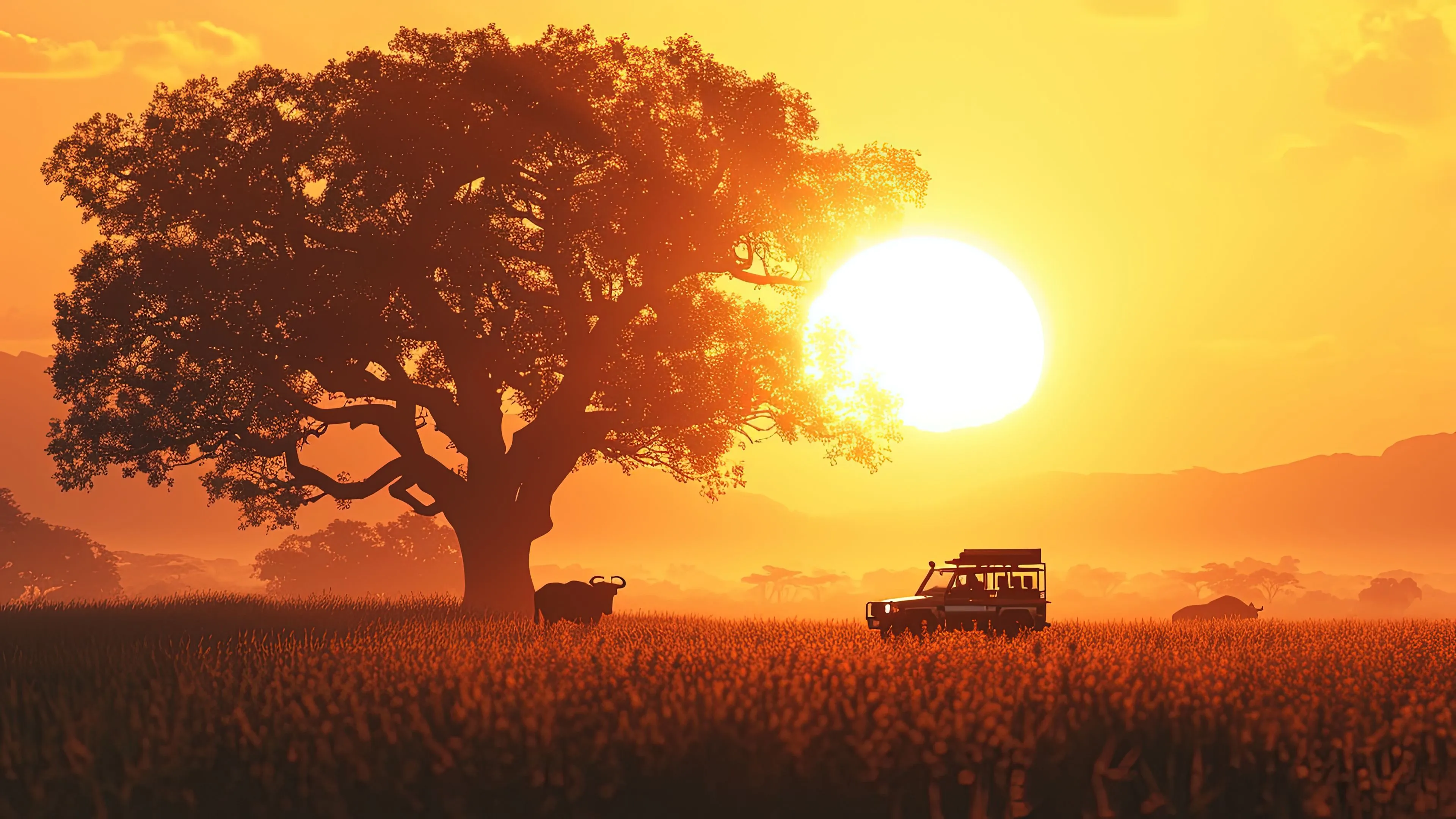 Serengeti Sunset Silhouette