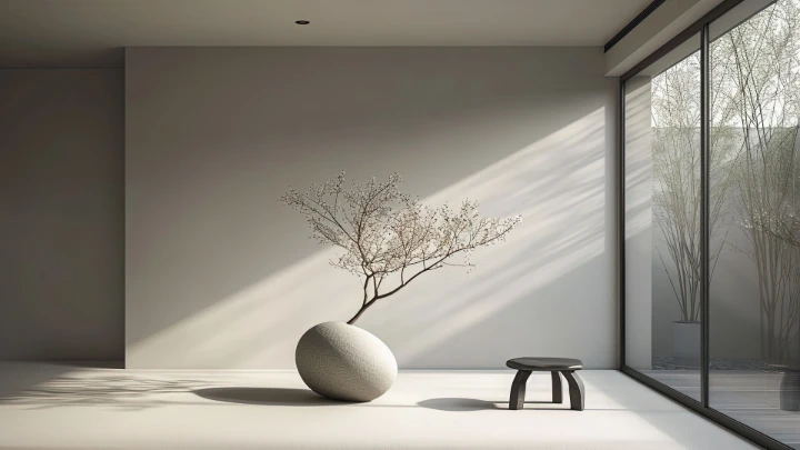 Stone Vase Minimalist Interior