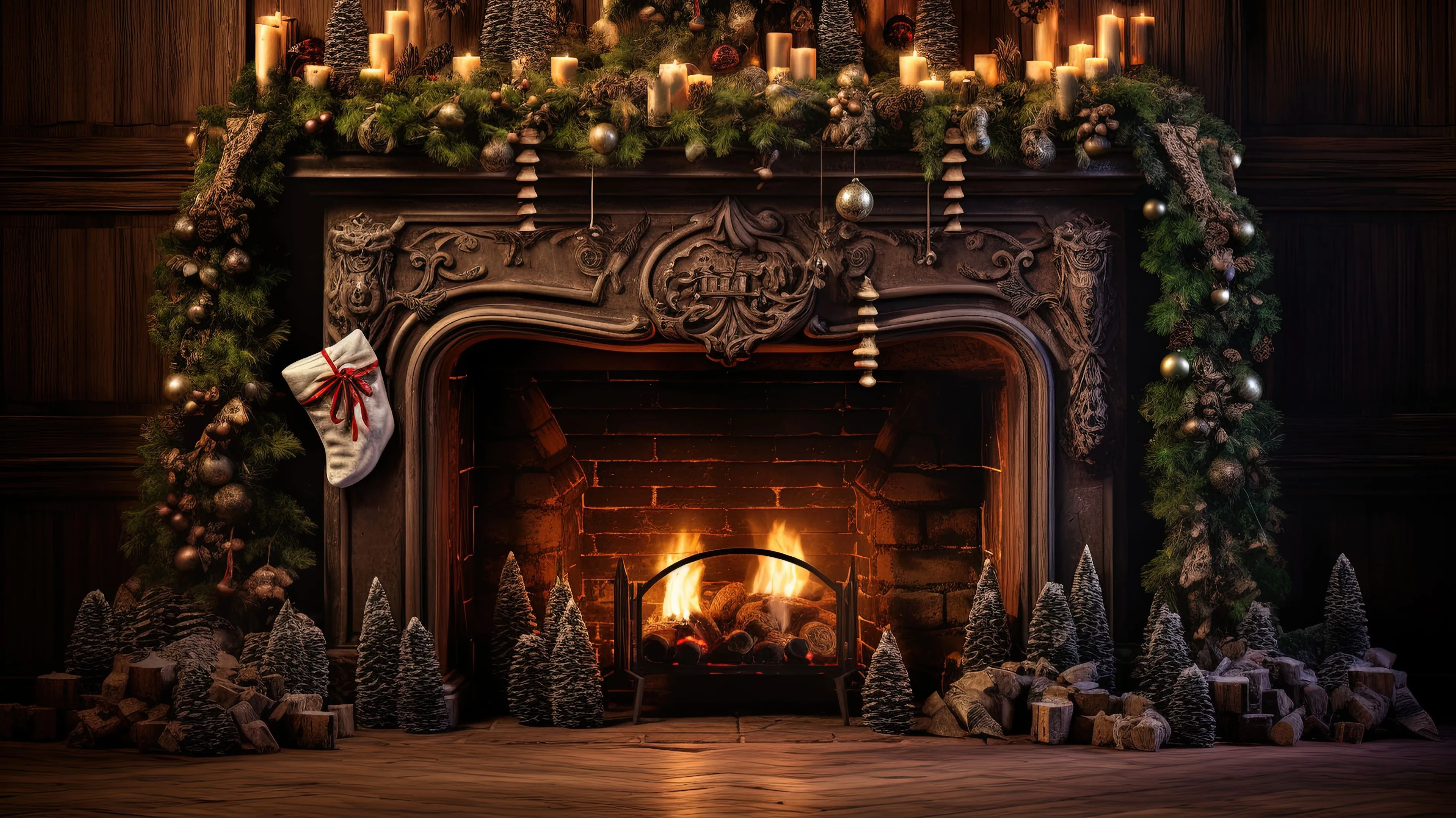 Victorian Christmas Mantel